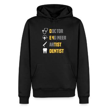 Dentiste Assistant dentaire Assistant dentaire Cadeau - Sweat à capuche Premium bio Homme - noir - Devant - Nico (187cm)