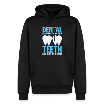 Dentiste Assistant dentaire Assistant dentaire Cadeau - Sweat à capuche Premium bio Homme - noir - Devant - Nico (187cm)