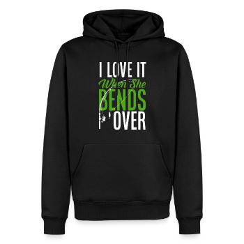 Cadeau amusant de pêcheur - Sweat à capuche Premium bio Homme - noir - Devant - Nico (187cm)
