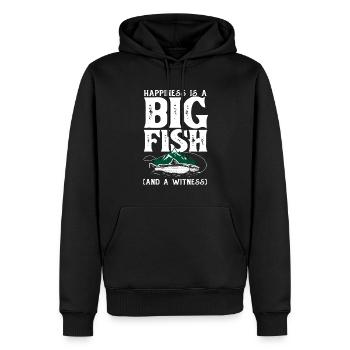 Cadeau amusant de pêcheur - Sweat à capuche Premium bio Homme - noir - Devant - Nico (187cm)