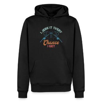 Cadeau amusant de pêcheur - Sweat à capuche Premium bio Homme - noir - Devant - Nico (187cm)