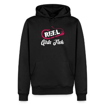 Cadeau amusant de pêcheur - Sweat à capuche Premium bio Homme - noir - Devant - Nico (187cm)