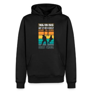 Cadeau amusant de pêcheur - Sweat à capuche Premium bio Homme - noir - Devant - Nico (187cm)