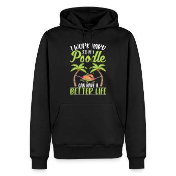 Lustiger Pudelbesitzer Hund Pudelliebhaber - Männer Premium Bio Hoodie - Schwarz - Vorne - Nico (187cm)