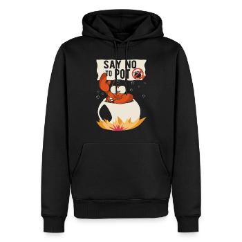 Les crabes cuisinent le jeu de mots Drôle d’écrevisses - Sweat à capuche Premium bio Homme - noir - Devant - Nico (187cm)