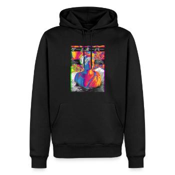 Roman Statue Greek Glitch Vaporwave - Men’s Premium Organic Hoodie - black - Front - Nico (187cm)