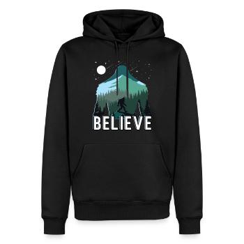 Croyez en Bigfoot Silhouette Sasquatch - Sweat à capuche Premium bio Homme - noir - Devant - Nico (187cm)