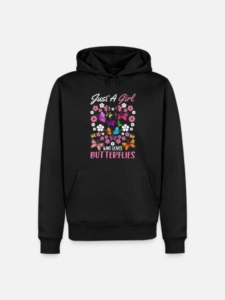 Papillon mignon Fille Papillon Papillons - Sweat à capuche Premium bio Homme - noir