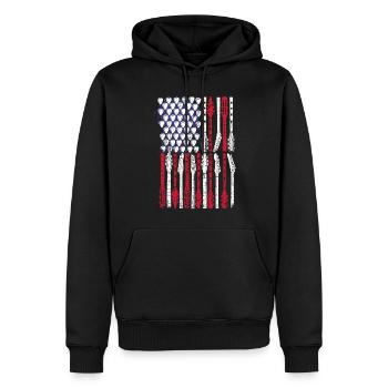 Gitarre USA Musikliebhaber 4. Juli - Männer Premium Bio Hoodie - Schwarz - Vorne - Nico (187cm)