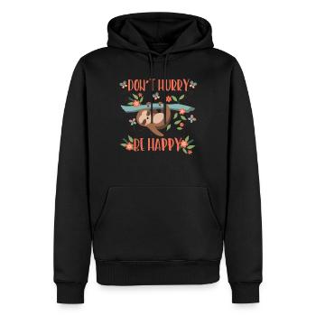 Lustiges Faultier Faules Faultier - Männer Premium Bio Hoodie - Schwarz - Vorne - Nico (187cm)