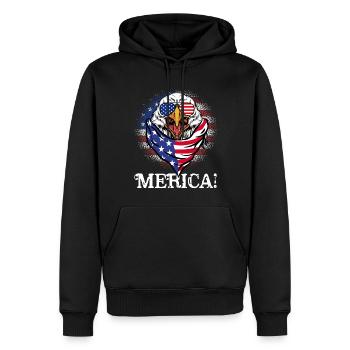 Patriotischer Adler Merica 4. Juli - Männer Premium Bio Hoodie - Schwarz - Vorne - Nico (187cm)