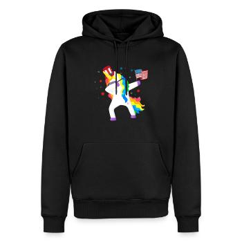 Tupfende Einhorn Liebhaber 4. Juli USA - Männer Premium Bio Hoodie - Schwarz - Vorne - Nico (187cm)