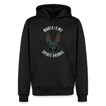 Moose Is My Spirit Animal Moose Gift - Men’s Premium Organic Hoodie - black - Front - Nico (187cm)
