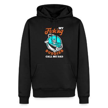 Cadeau amusant de pêcheur - Sweat à capuche Premium bio Homme - noir - Devant - Nico (187cm)