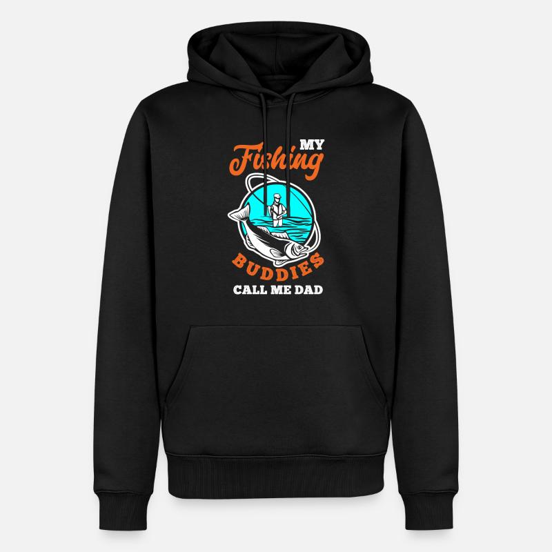 Cadeau amusant de pêcheur - Sweat à capuche Premium bio Homme - noir
