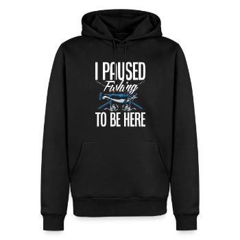 Cadeau amusant de pêcheur - Sweat à capuche Premium bio Homme - noir - Devant - Nico (187cm)