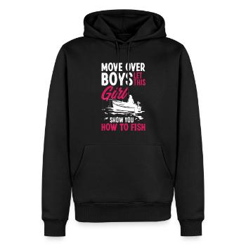 Cadeau amusant de pêcheur - Sweat à capuche Premium bio Homme - noir - Devant - Nico (187cm)