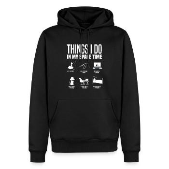 Cadeau amusant de pêcheur - Sweat à capuche Premium bio Homme - noir - Devant - Nico (187cm)