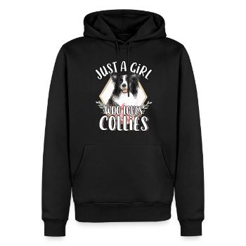 Nur ein Mädchen, das Border Collies süßes Hundegeschenk liebt - Männer Premium Bio Hoodie - Schwarz - Vorne - Nico (187cm)