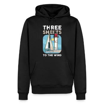 Trois feuilles au vent Cadeau de voile - Sweat à capuche Premium bio Homme - noir - Devant - Nico (187cm)