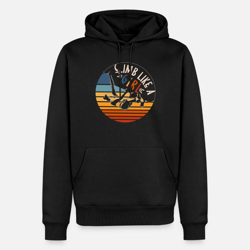 Grimpeuse Grimpeuse WoBouldering - Sweat à capuche Premium bio Homme - noir