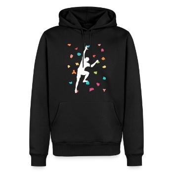 Freies Klettern Bouldern - Männer Premium Bio Hoodie - Schwarz - Vorne - Nico (187cm)