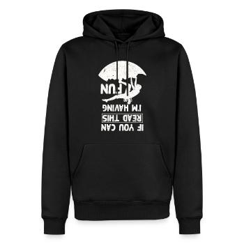 Blague d’escalade amusante Bloc - Sweat à capuche Premium bio Homme - noir - Devant - Nico (187cm)