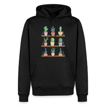 Collection de cactus espèces succulentes Amateurs de plantes - Sweat à capuche Premium bio Homme - noir - Devant - Nico (187cm)