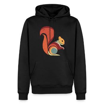 Retro Eichhörnchen Nagetier Tier - Männer Premium Bio Hoodie - Schwarz - Vorne - Nico (187cm)