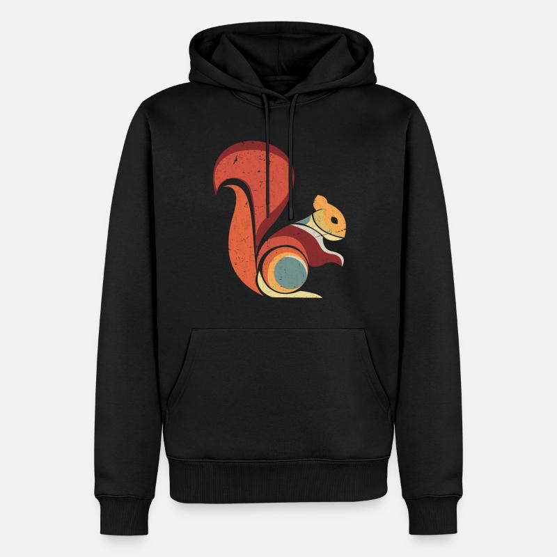 Animal rongeur écureuil rétro - Sweat à capuche Premium bio Homme - noir