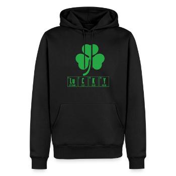 Chimie Cloverleaf Lucky St. Patrick’s Day - Sweat à capuche Premium bio Homme - noir - Devant - Nico (187cm)