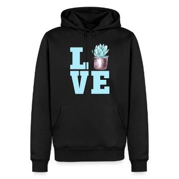 Amoureux des plantes d’intérieur Drôle Mignon Cactus Succulent - Sweat à capuche Premium bio Homme - noir - Devant - Nico (187cm)