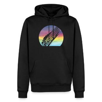 Mudding Retro Sunset Cute Mudding Tire Track VTT - Sweat à capuche Premium bio Homme - noir - Devant - Nico (187cm)