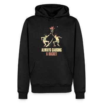 Always Causing A Racket Tennis Gift - Men’s Premium Organic Hoodie - black - Front - Nico (187cm)
