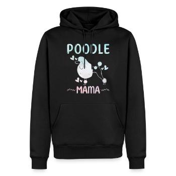 Caniche Maman Chien Mignon Caniche - Sweat à capuche Premium bio Homme - noir - Devant - Nico (187cm)