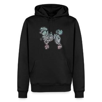 Caniche Mama Chien Mignon Caniche Tribal Mama - Sweat à capuche Premium bio Homme - noir - Devant - Nico (187cm)