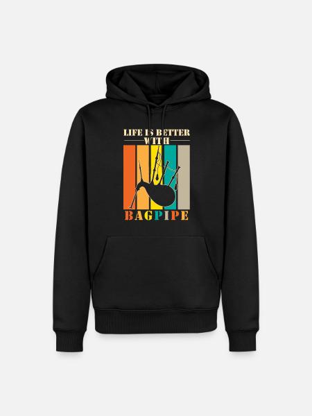 Bagpipe musician musical instrument - Men’s Premium Organic Hoodie - black