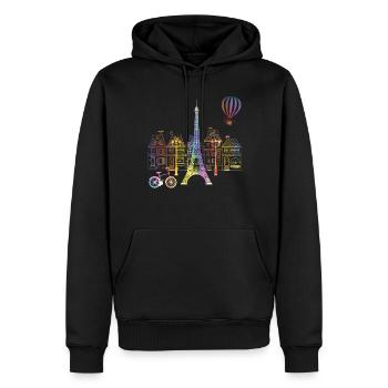Eiffelturm Liebe Frankreich Frauen Paris - Männer Premium Bio Hoodie - Schwarz - Vorne - Nico (187cm)
