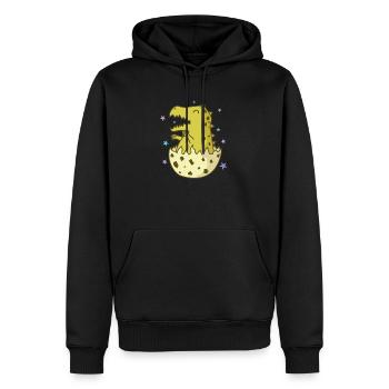 Dino in einem Ei Dinosaurier Reptil Tier - Männer Premium Bio Hoodie - Schwarz - Vorne - Nico (187cm)