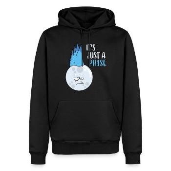 C’est juste une phase drôle de pleine lune Pun Cycle lunaire - Sweat à capuche Premium bio Homme - noir - Devant - Nico (187cm)