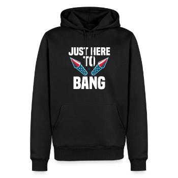 Feux d’artifice Humour Amérique 4 juillet - Sweat à capuche Premium bio Homme - noir - Devant - Nico (187cm)