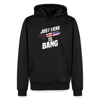 Fireworks Funny USA Celebration July 4 - Men’s Premium Organic Hoodie - black - Front - Nico (187cm)