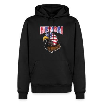 Eagle America July 4 Patriotic - Men’s Premium Organic Hoodie - black - Front - Nico (187cm)