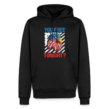 Eagle Amerika Erwachsene Humor Männer 4. Juli - Männer Premium Bio Hoodie - Schwarz - Vorne - Nico (187cm)