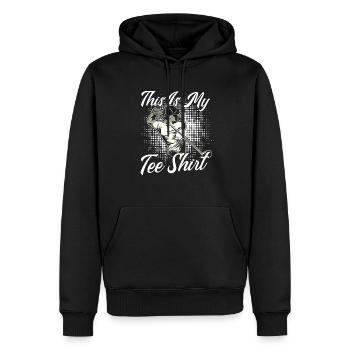 Ceci est mon T-shirt pour les golfeurs - Sweat à capuche Premium bio Homme - noir - Devant - Nico (187cm)