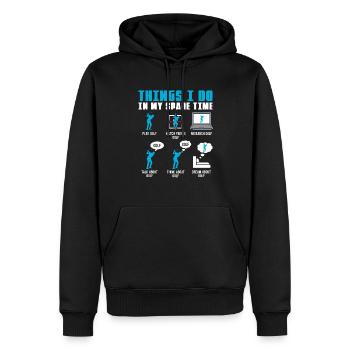 Ce que je fais pour les golfeurs pendant mon temps libre - Sweat à capuche Premium bio Homme - noir - Devant - Nico (187cm)