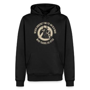 Old Man Jiu Jitsu Jiu Jitsu Cadeau - Sweat à capuche Premium bio Homme - noir - Devant - Nico (187cm)