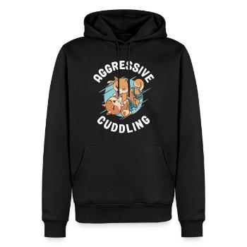 Aggressive Cuddling Jiu Jitsu Geschenk - Männer Premium Bio Hoodie - Schwarz - Vorne - Nico (187cm)