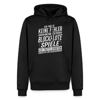 Blockflötenspieler Musiker Blockflöte - Männer Premium Bio Hoodie - Schwarz - Vorne - Nico (187cm)