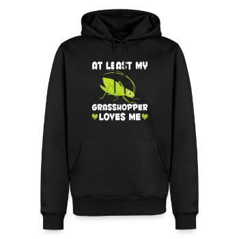 Grasshopper m’aime drôle de collectionneur d’insectes - Sweat à capuche Premium bio Homme - noir - Devant - Nico (187cm)